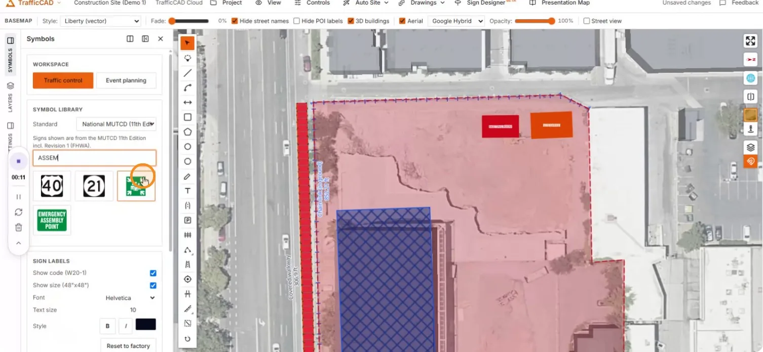 Searching "ASSEM" — muster point and EMERGENCY ASSEMBLY POINT results