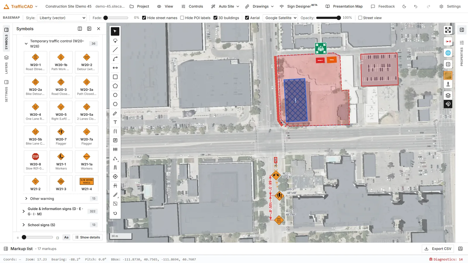 A plan over satellite imagery
